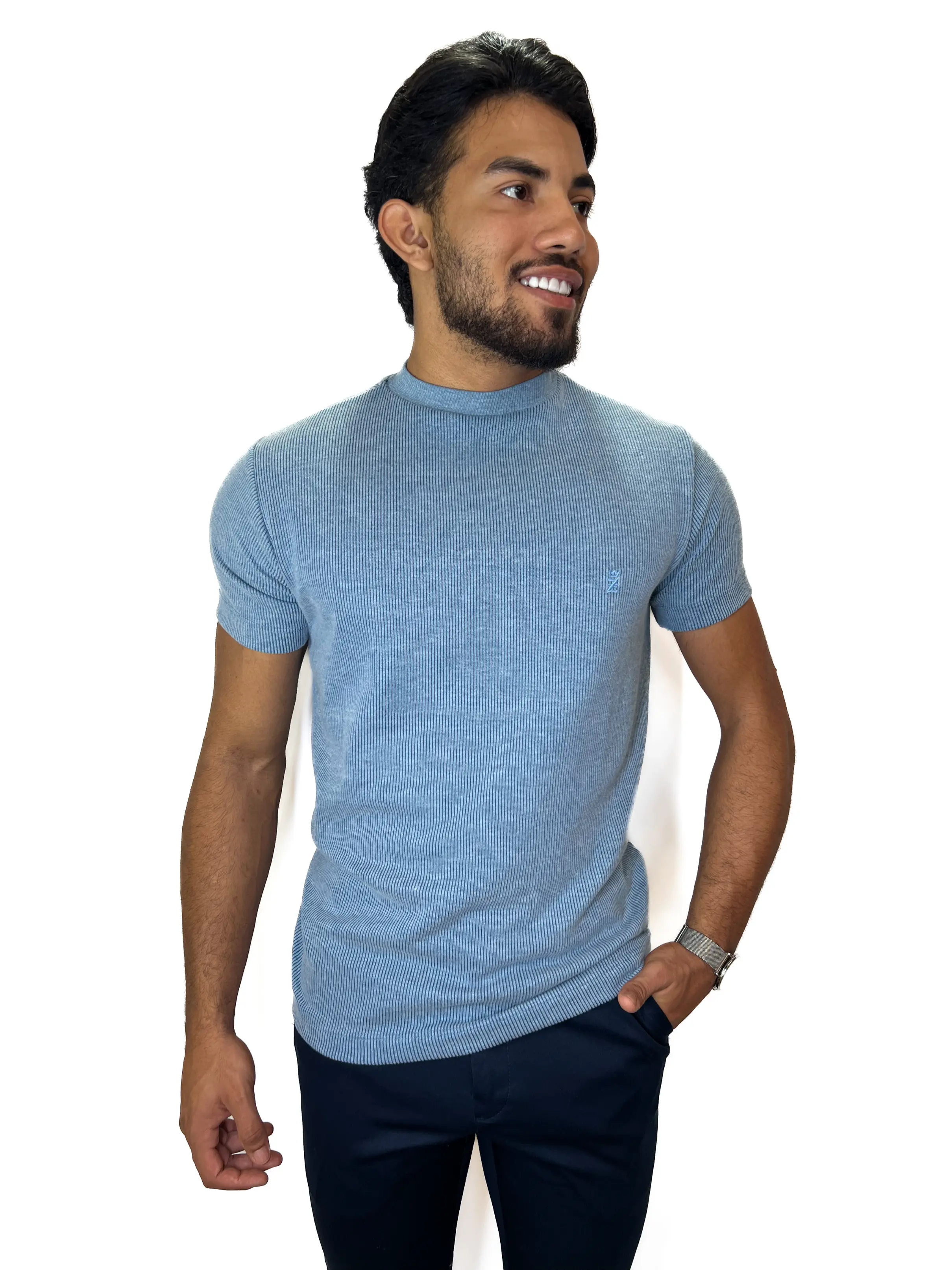 T-shirt Gola Média Tricot Champy Azul Claro