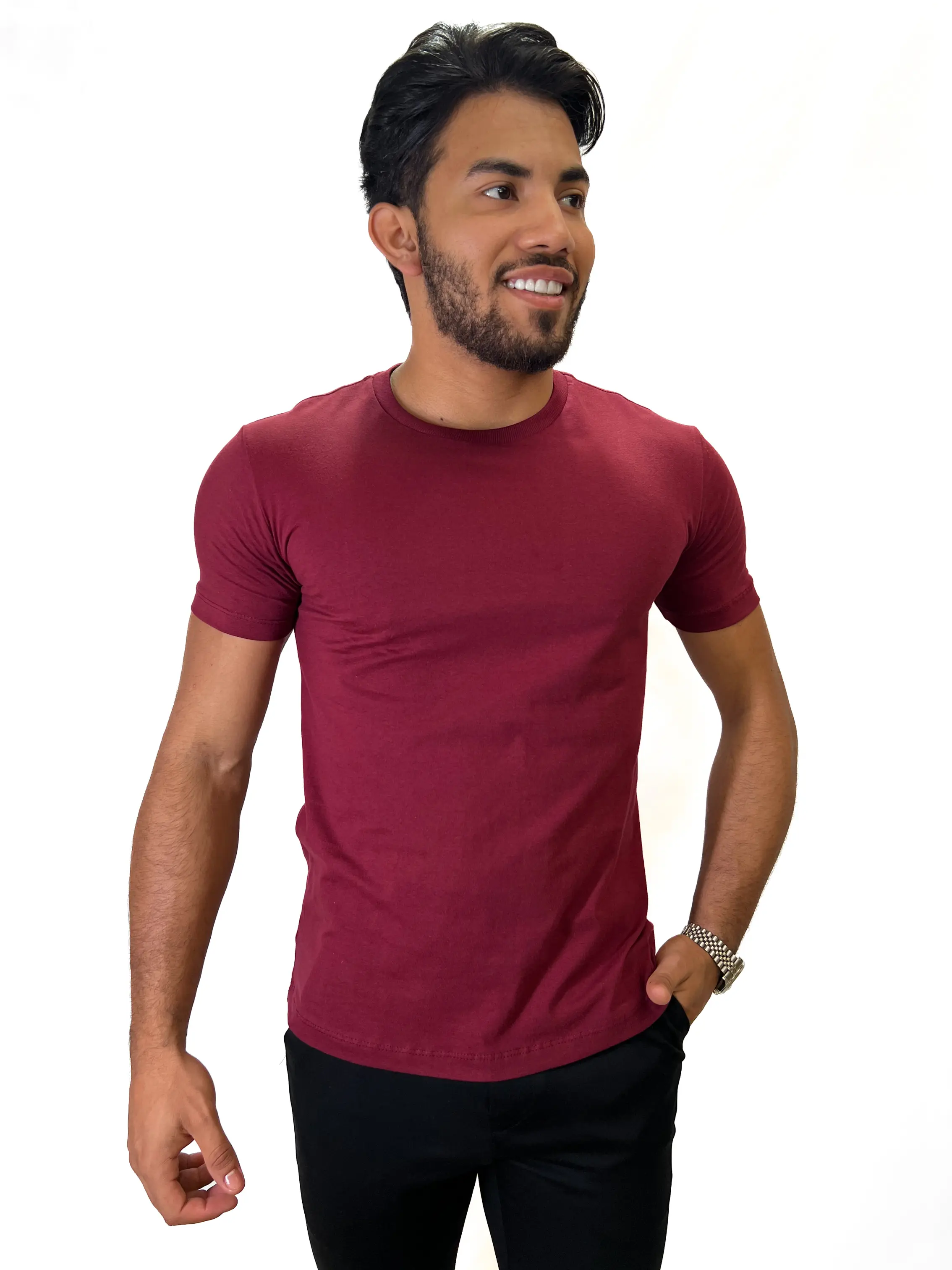 Camiseta Básica Zetsus Bordô em Algodão Menegotti