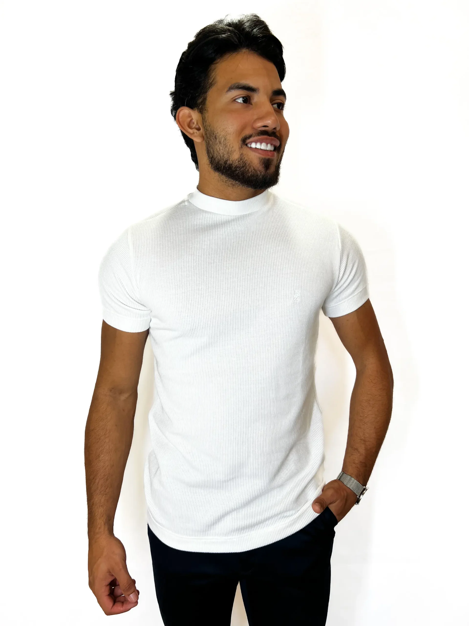 IMG_5080 T-shirt Gola Média Tricot Champy Zetsus Branca Algodão e Elastano - Imagem 1